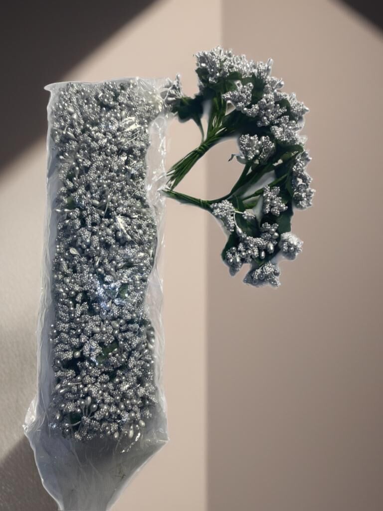 'Gümüş Gri Pıtırcık Cipso Nikah Şekeri Süsleme Tohumu