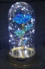 'Lüx Fanusta Sonsuzluk Gülü Mavi Işıklı