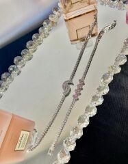 'Özel Tasarım Çelik Taşlı 2'li Bileklik Set,