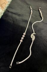 'Özel Tasarım Çelik Taşlı 2'li Bileklik Set,