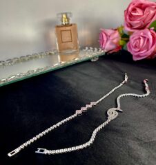 'Özel Tasarım Çelik Taşlı 2'li Bileklik Set,