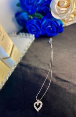 'Özel Tasarım Çelik Taşlı Kalp Kolye